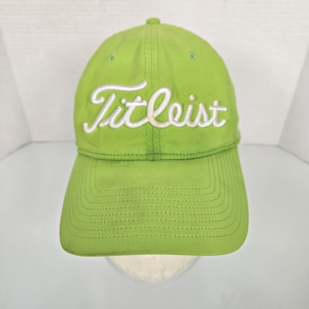 Titleist Foot Joy Men Golf Hat Pro V1 FJ Lime Green Patch Adjustable - RARE